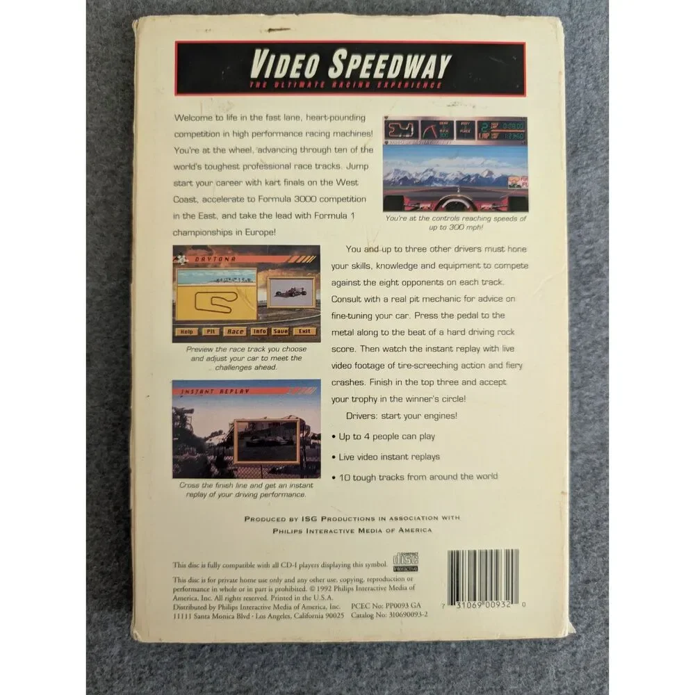 Video Speedway Philips CD-i (1992) CIB Complete w/ Sleeve - Retro Racing Game